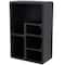 16" x 24" 5 Shelf Black Wood Geometric Floating Wall Shelf